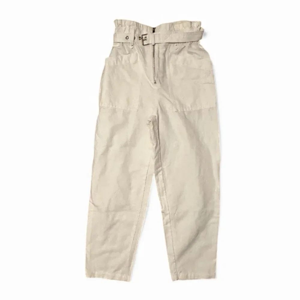 Banana Republic Paperbag Belted White Pants Size 2 NWT